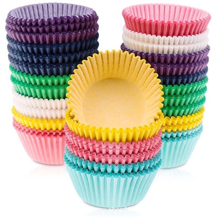 Kertas Muffin 100 pieces of cake paper cups muffin Baking Paper Warna