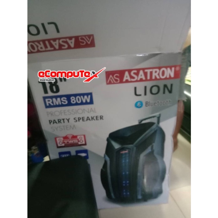 SPEAKER BLUETOOTH PORTABLE ASATRON LION 18 INCH KARAOKE + 2 MIC KOPER GARANSI RESMI