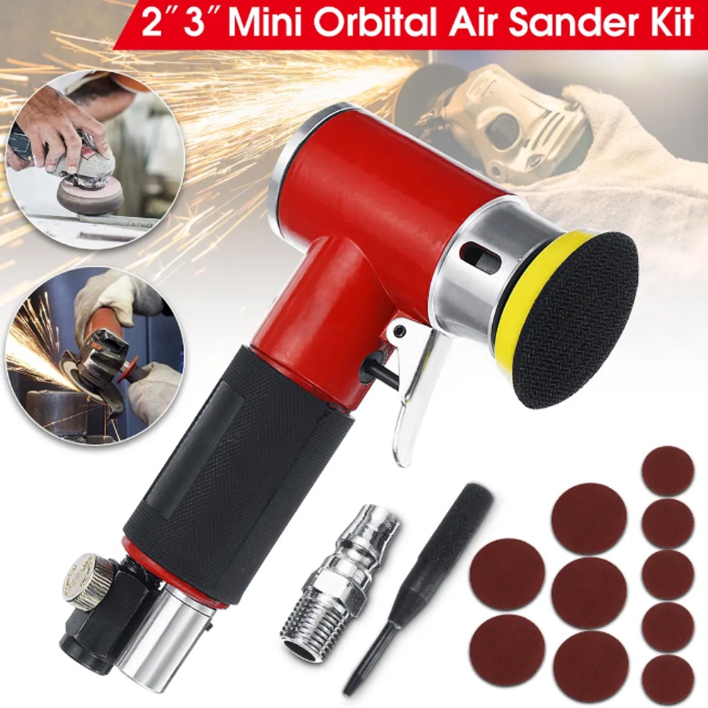 COOFARI Orbit Air Sander Mini Pneumatic 2 &quot;/ 3&quot; Mesin Gerinda set untuk Poles Mobil Alat Udara Polisher Bertenaga Udara Berkecepatan Tinggi
