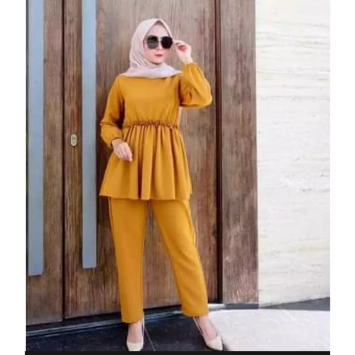 Setelan wanita Mirabel set 2in1 setelan terbaru bisa bayar di tempt