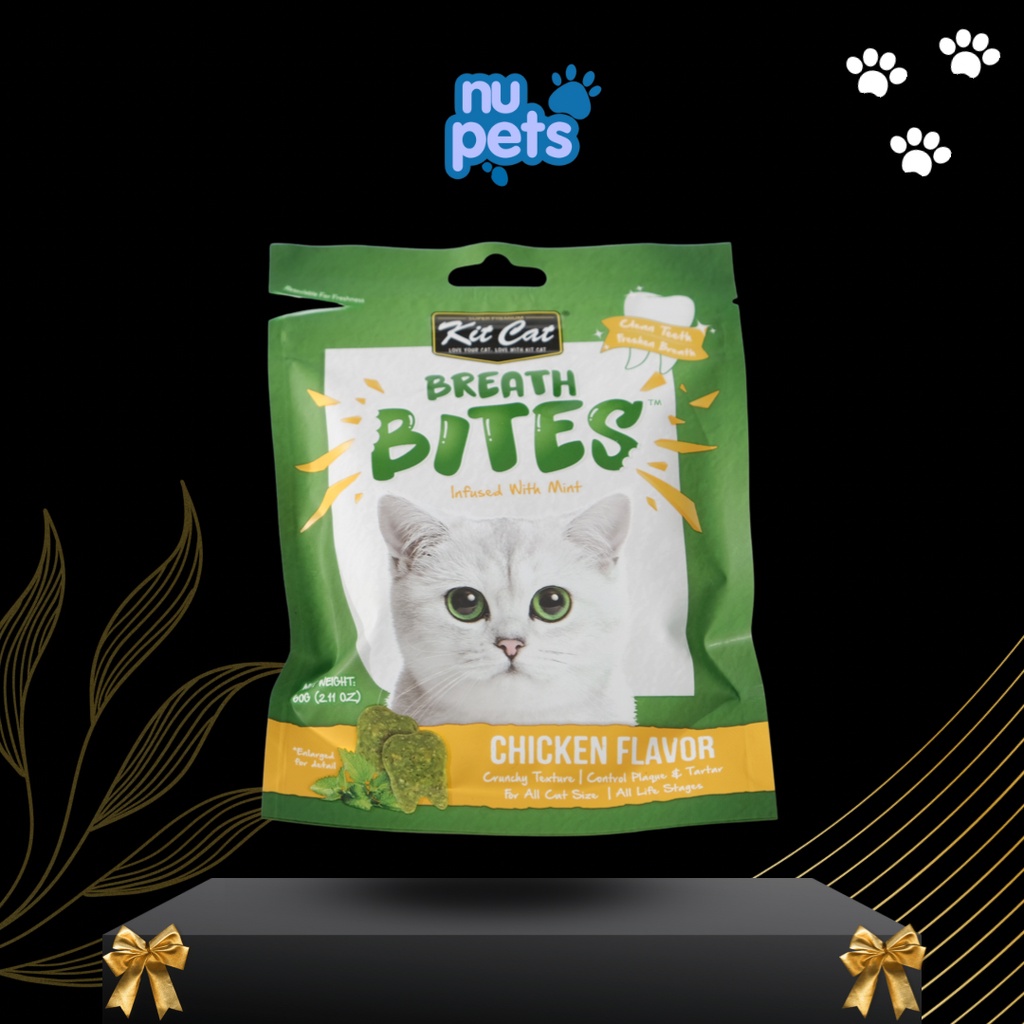 Breath Bites Kit Cat Snack Kucing 60g Cemilan Pembersih Gigi Kucing