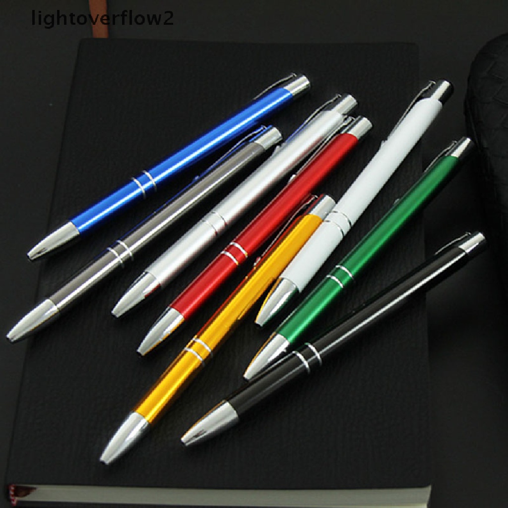 (lightoverflow2) Pulpen metal Retractable Untuk Sekolah / Kantor