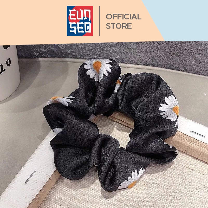 EUNSEO Ikat Rambut Fashion Korea Motif Bunga Daisy Scrunchie Cepol Rambut Import Premium