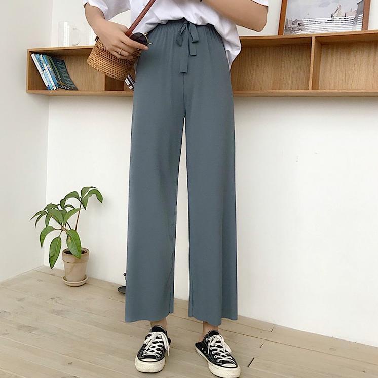 Terlaris Celana Kotak Kotak Wanita Celana Highwaist Wanita Kulot Celana Korea Pinggang Elastis Celan