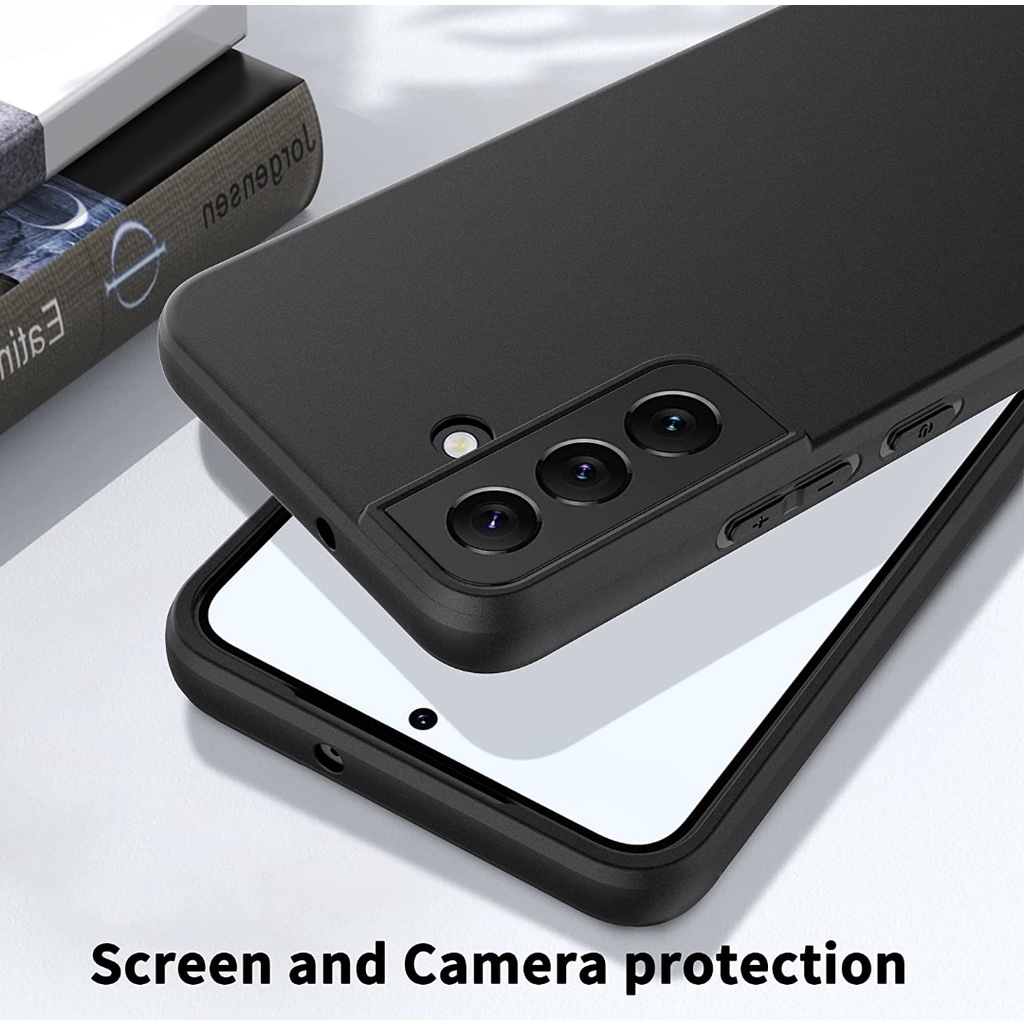 Liquid Silicone Case SAMSUNG S23 S22 Plus S21 S20 Ultra S9 S8 S9+ S8+ S22+ S21+ S20+ S21Fe S20FE Ultra Silikon Casing Full Cover Body Screen Camera Protective Shockproof Slim Phone TPU Anti Scratch Soft Microfiber Lining Black Hitam Tipis Galaxy s 5G FE