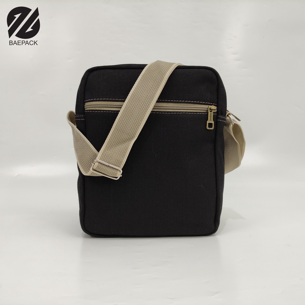 Tas Selempang Kanvas Premium Hanzo Hitam Original Baepack / Tas Bahu Pria dan Wanita / Tas Canvas Cowok Cewek / Produsen Tas Bandung Termurah dengan model terbaru / COD Gratis Ongkir / Tas lokal bukan import