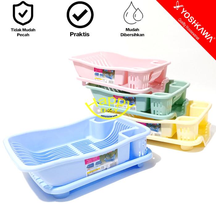 Rak Piring Yoshikawa Rak Piring Plastik Serbaguna + Nampan Warna Rp-08