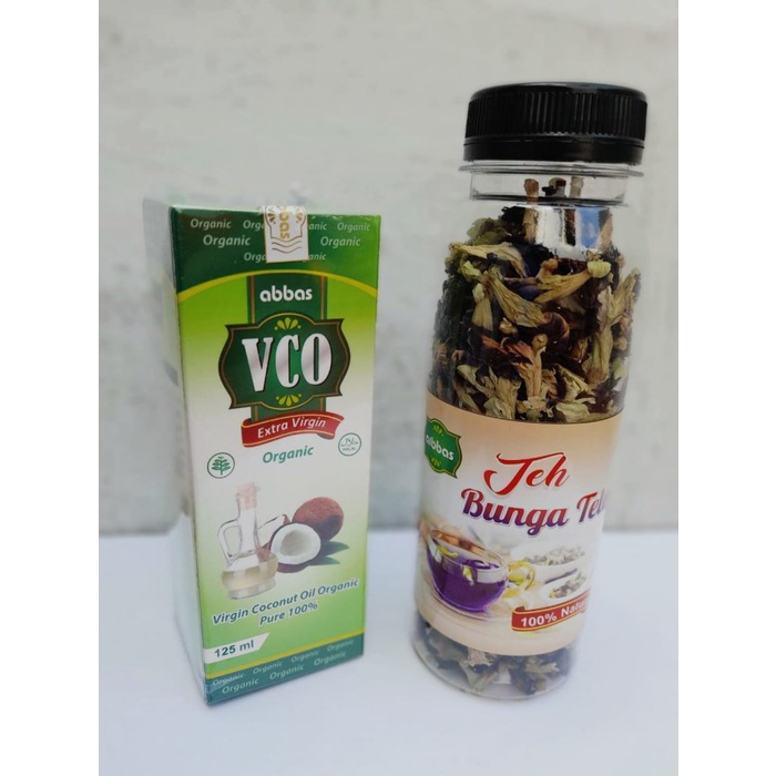 

PAKET EXTRA VIRGIN COCONUT OIL VCO ABBAS 125ML+ TEH BUNGA TELANG 250 G TERMANJUR