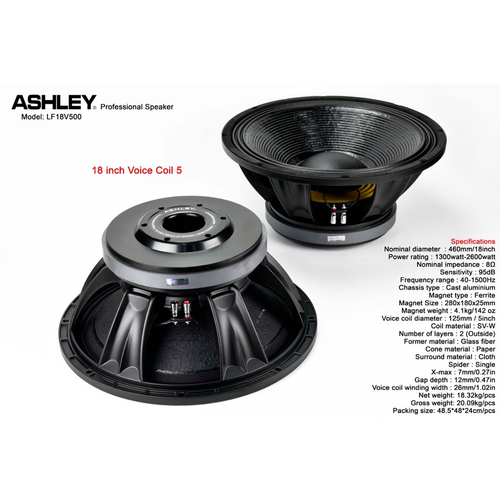 Speaker Component Ashley LF 18V500 / LF18V500 / LF 18 V500