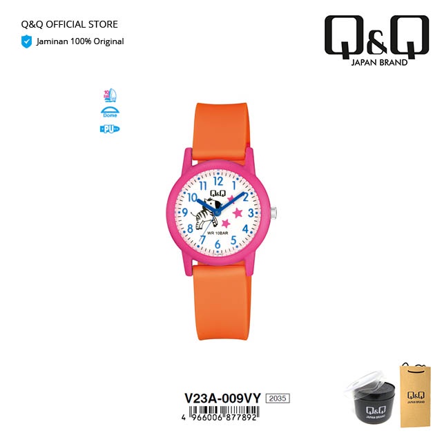 Q&Q QnQ QQ Original Arloji Jam  V23 V23A Tangan Anak Lucu Motif Analog Tahan Air 10 BAR-1