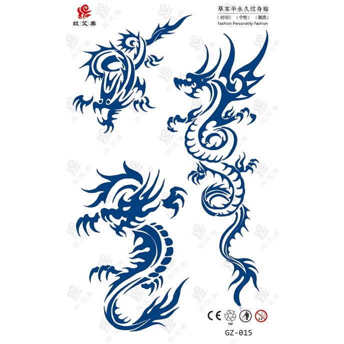 [Tato TiAmo] Tato Temporer Herbal Alami Sehat Kulit Semi Permanen Anti Gosok Anti Air Ukuran 110*180