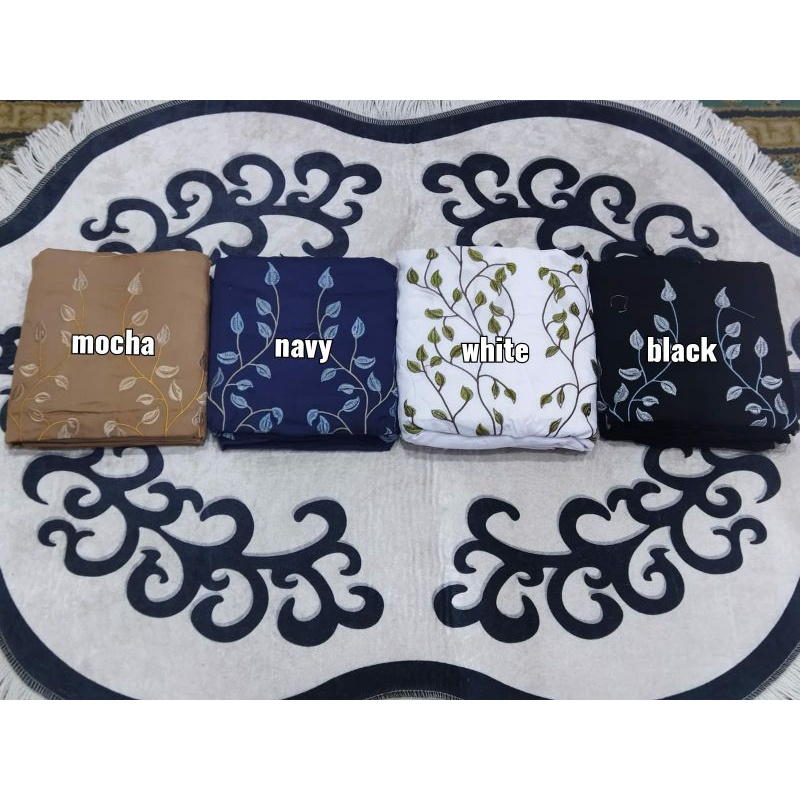 Mukena Bordir Terusan Dewasa | Mukena Malaysia Bordir | Telekung Melayu Fahr Embroidery