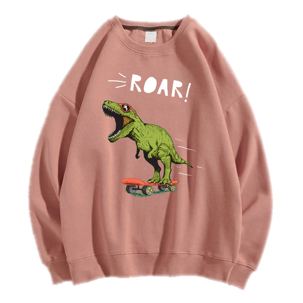 DINO ROAR! SWEATER CREWNECK PRIA WANITA Size M-XXL GAWA