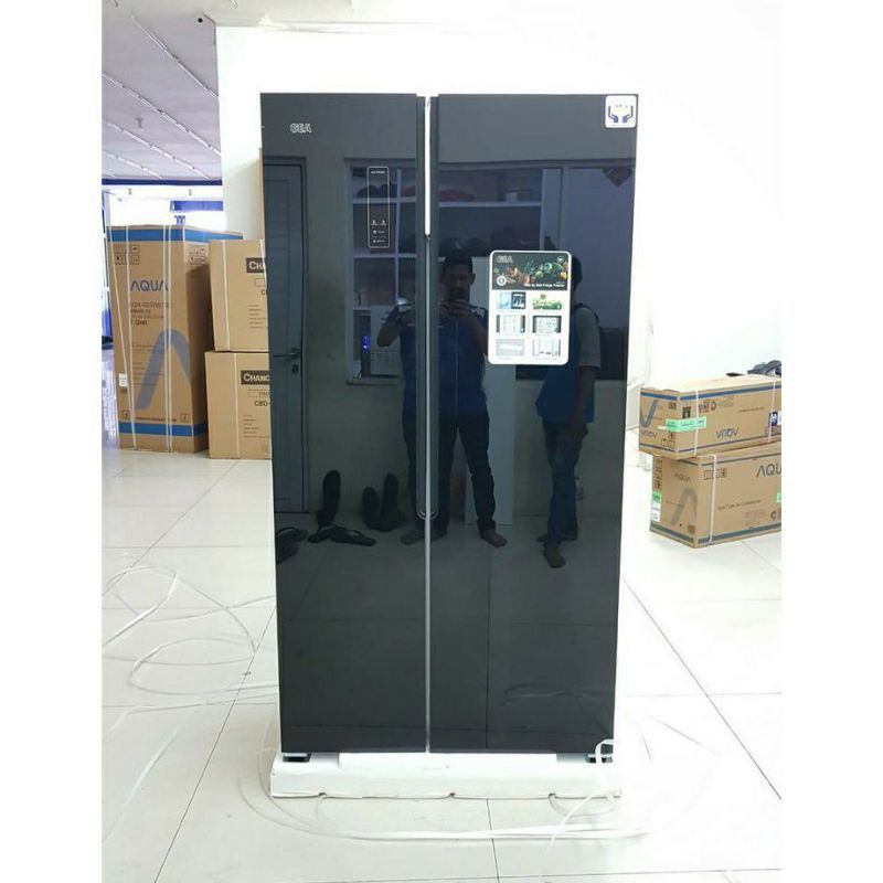KULKAS GEA G2D-472 BLACKGLASS