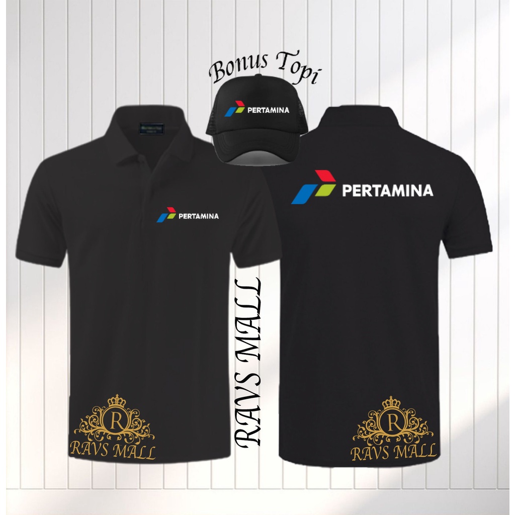 Plus Topi Polo Kerah Distro Pendek Pertamina Premium Tshirt Pria Wanita Casual Poloroid Jumbo Baju D
