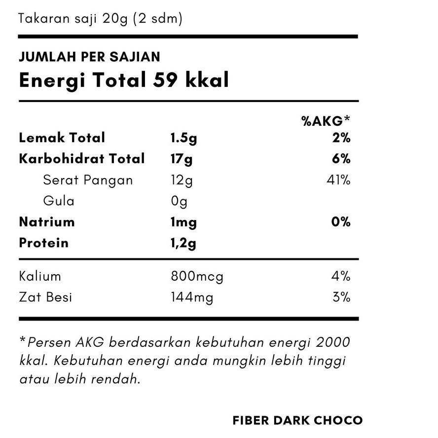 

COD Delihealth Fiber Dark Choco 200gr murah