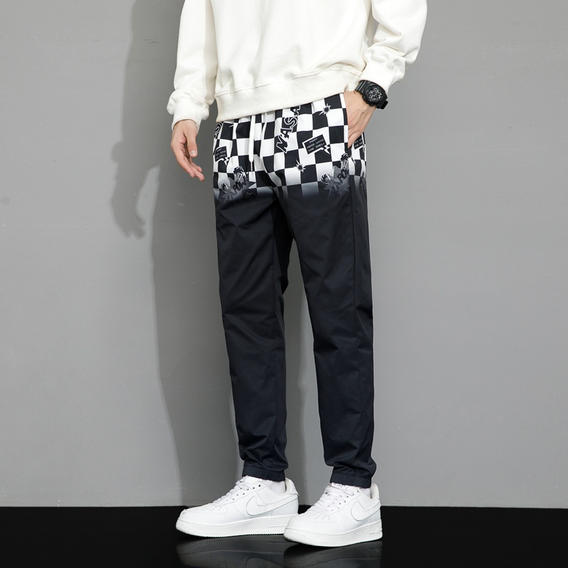 Celana Pria Gradient Contrast Pelindung Bawah Celana Jogger Elastis Cepat Kering Celana Olahraga K711A