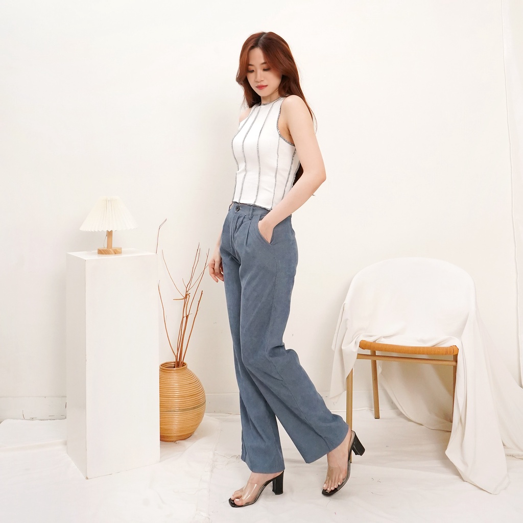 Korean Tanktop Kombinasi Crop Tanktop Wanita 240