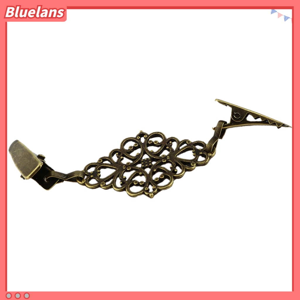 Bluelans Collar Clip Sturdy Rust-resistant Antique Pattern Vintage Collar Clip for Sweater