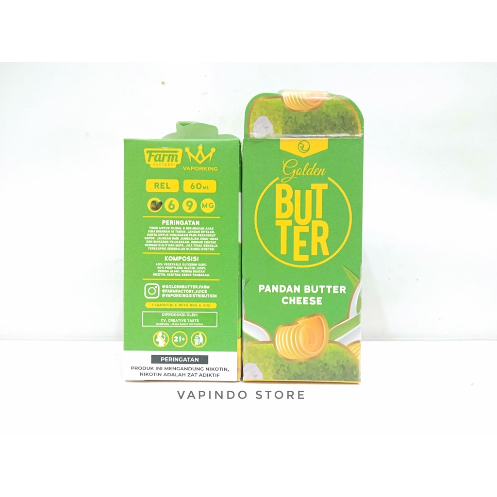 GOLDEN BUTTER V2 PANDAN BUTTER CHEESE 60ML 3MG BY FARM FACTORY