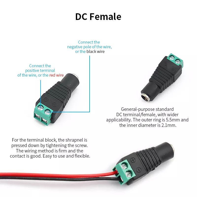 Konektor Daya DC Socket Adaptor Jack Male Female DC