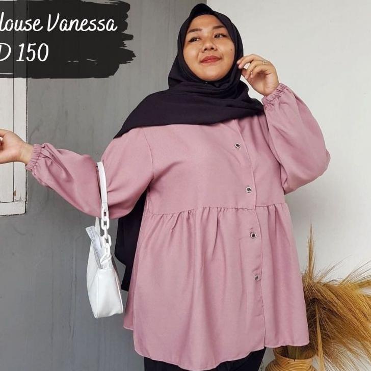 [KODE Q8JLT] PAKAIAN BLOUSE / BLUS LD150 MUSLIM WANITA ATASAN JUMBO BIG SIZE OVERSIZE KEKINIAN COD