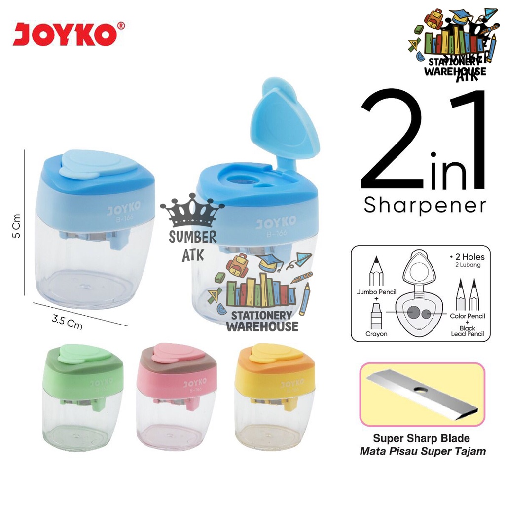 

Rautan Serutan Sharpener Joyko B-166 2 In 1