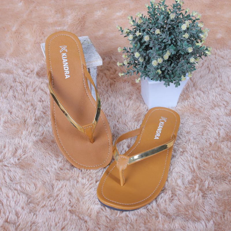 sandal jepit wanita Tan 37-40 sandal jepit wanita