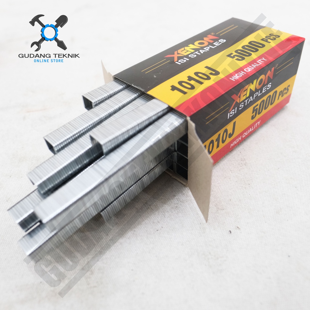 Isi Ulang Straples Staples Stapler Mesin Paku Tembak isi 5000 Pcs 1006J 1008J 1010J 1013J 1016J XENON / Reffil Air Nailer Stapler Gun 1006 J 1008 J 1010 J 1013 J 1016 J XENON