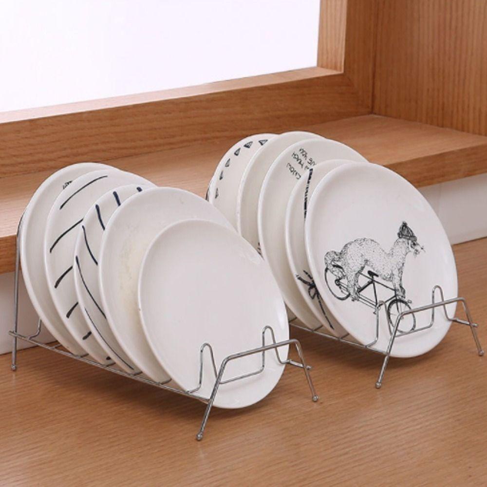 [Elegan] Rak Piring Masak Tahan Karat Drying Stand Dish Drying Kitchen Organizer Draining Plates Slot