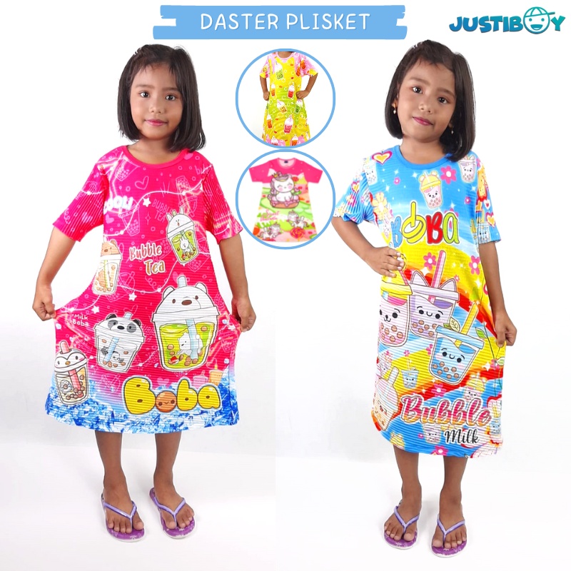 Dress Anak Tanggung 4 - 11 Tahun Motif Boba / Daster Anak Remaja Perempuan Full Printing