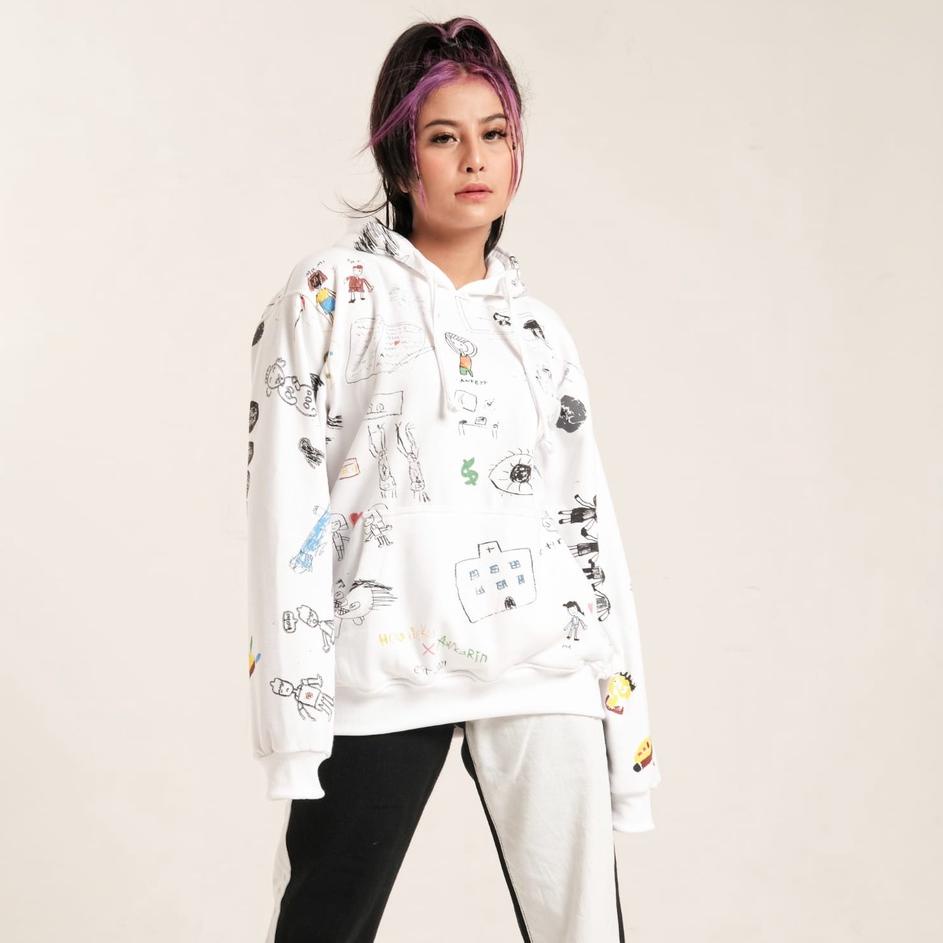 New Stock Hoodie Hoodieku x Awkarin Special Editions White