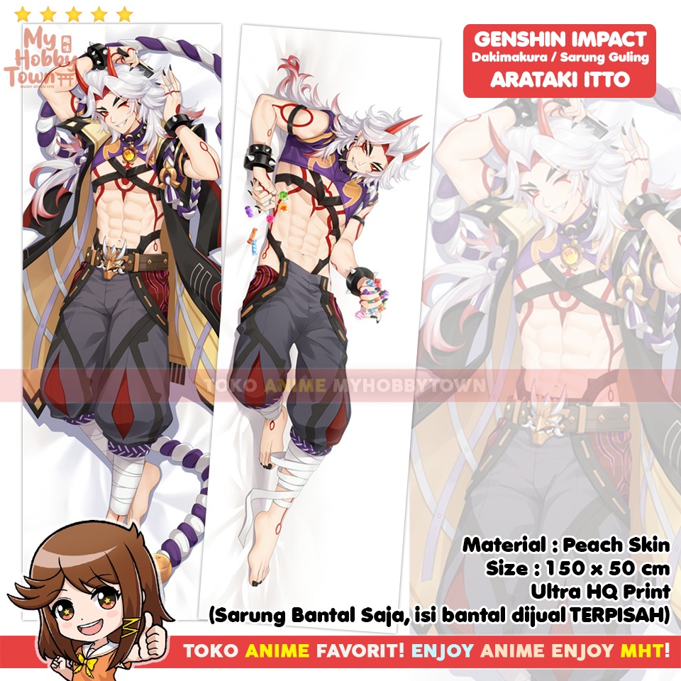 Sarung Bantal Anime Dakimakura Genshin Impact : Arataki Itto Husbu