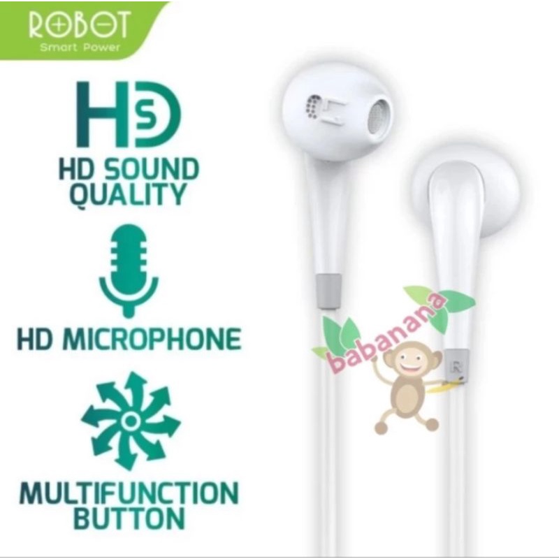 Robot RE701 earbuds wired Headset earphone bass android iPhone ori