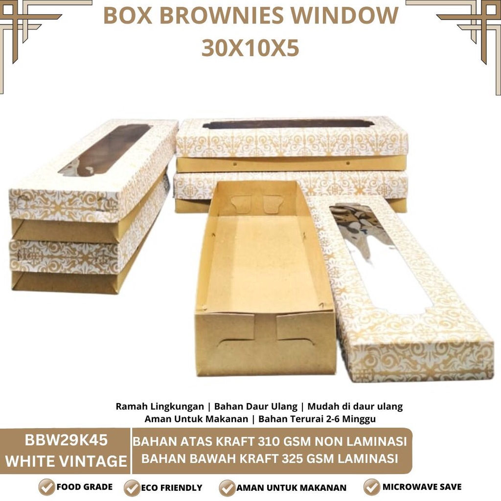 Box Brownies 29x10x5 Dus Brownies Kaca (BBW29K45-Laminasi)