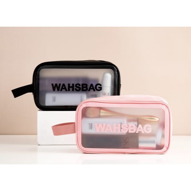 GOS Tas Kosmetik Washbag Travel Transparan Pouch Travel Make Up Bag Waterproof