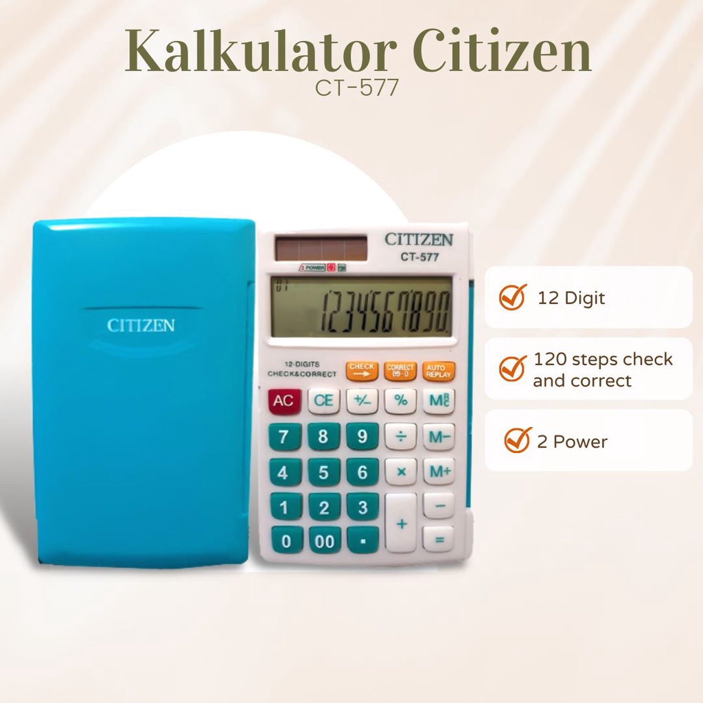 [GRATIS BUBBLE] Kalkulator Citizen CT-718 kalkulator Warna  Kalkulator 12 Digit  KUALITAS TERBAIK