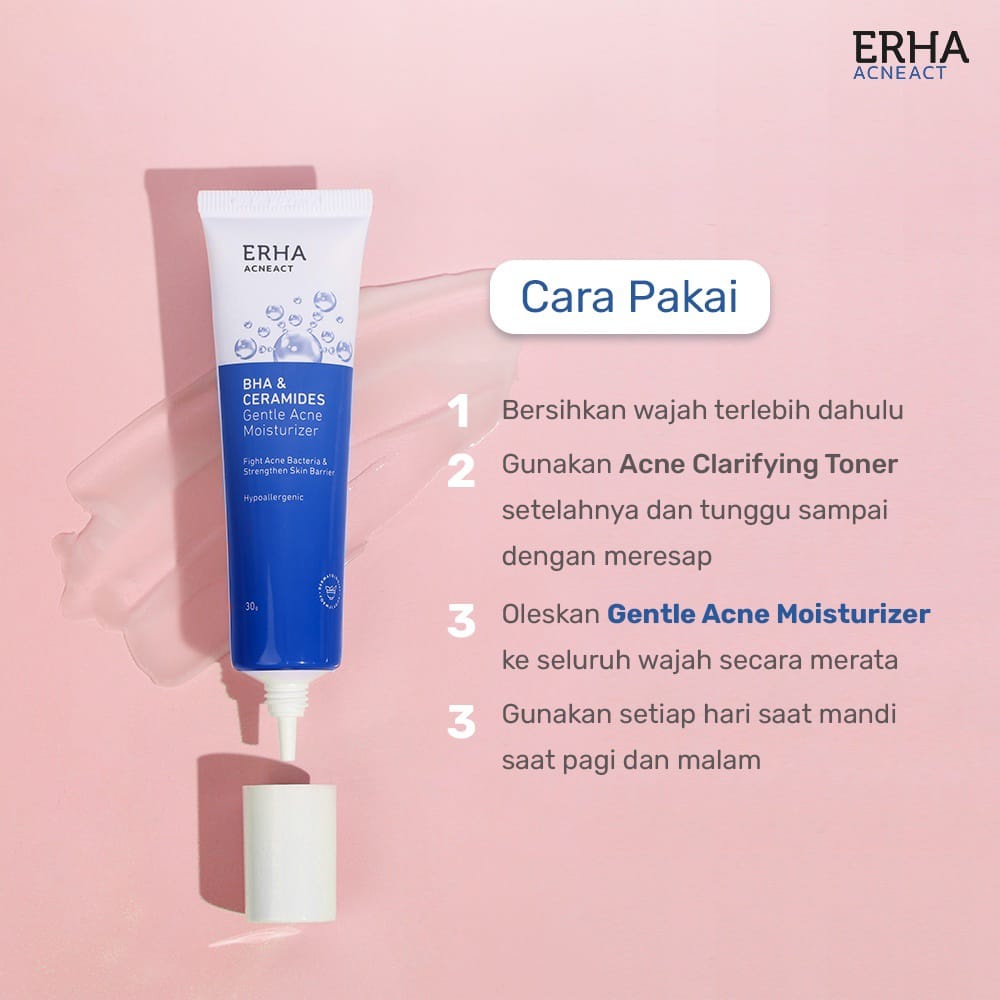 ERHA Pelembab Wajah Jerawat - Gentle Acne Moisturizer ~ ORIGINAL 100%