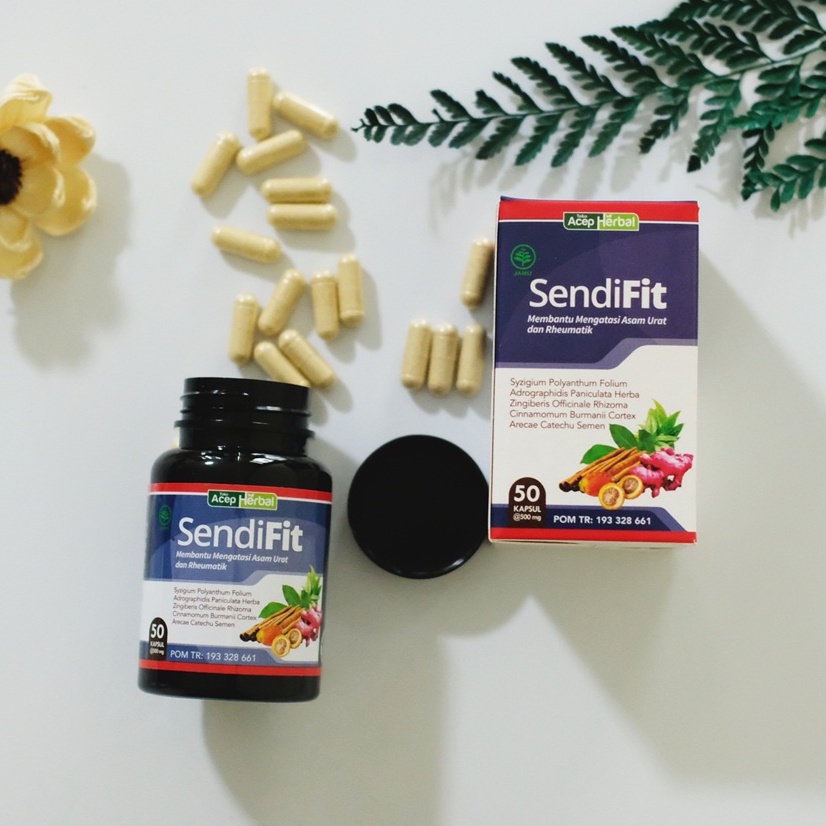 SendiFit Obat Nyeri Sakit Sendi Betis Bokong Bahu Paha Badan Tulang Ekor Herbal 50 Kapsul Original Bpom dan Halal MUI