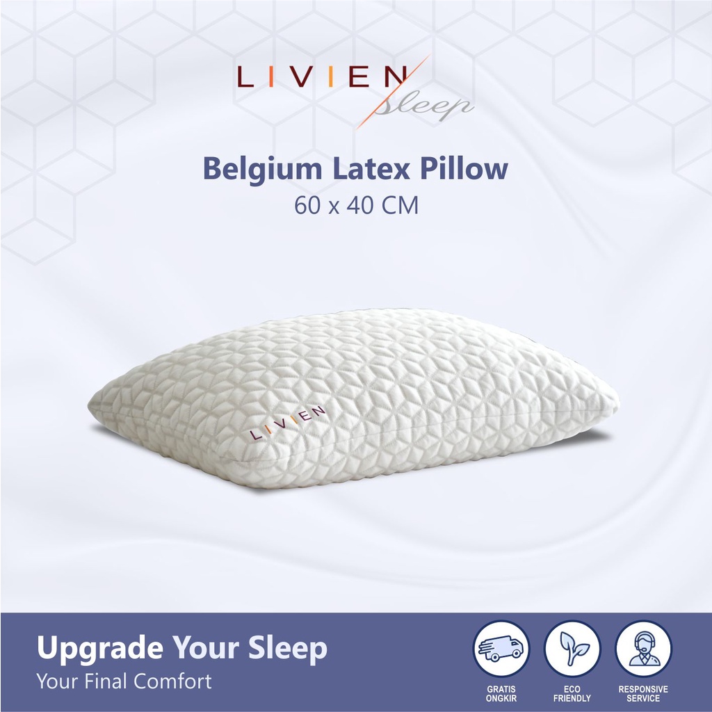 Bantal Latex, Livien Belgium Latex Pillow 60 x 40