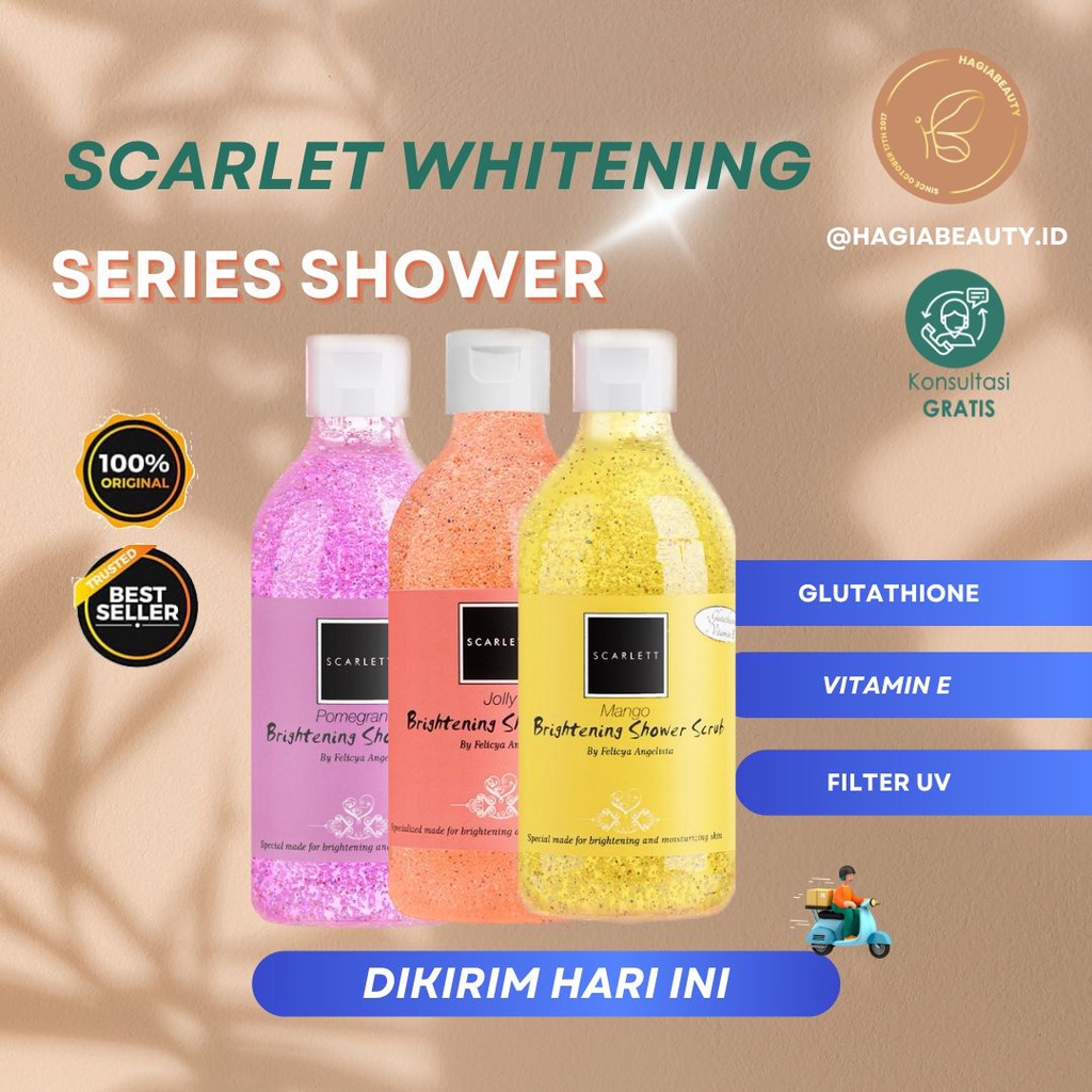 (ORI) SCARLETT WHITENING BODY SCRUB SHOWER - SABUN  BADAN