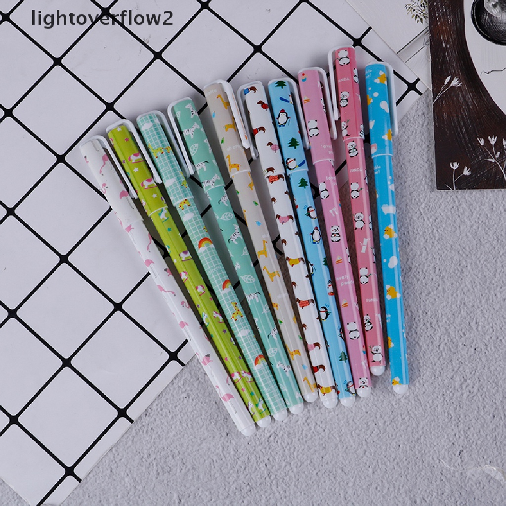 (lightoverflow2) 6 / 10pcs Pulpen Gel Warna-Warni Untuk Sekolah / Kantor