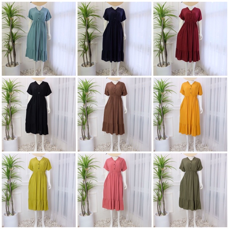 DASTER BUSUI FRIENDLY | DASTER KERUT KEKINIAN TERUSAN PANJANG | DRESS POLOS RAYON VISCOSE | DRESS PO