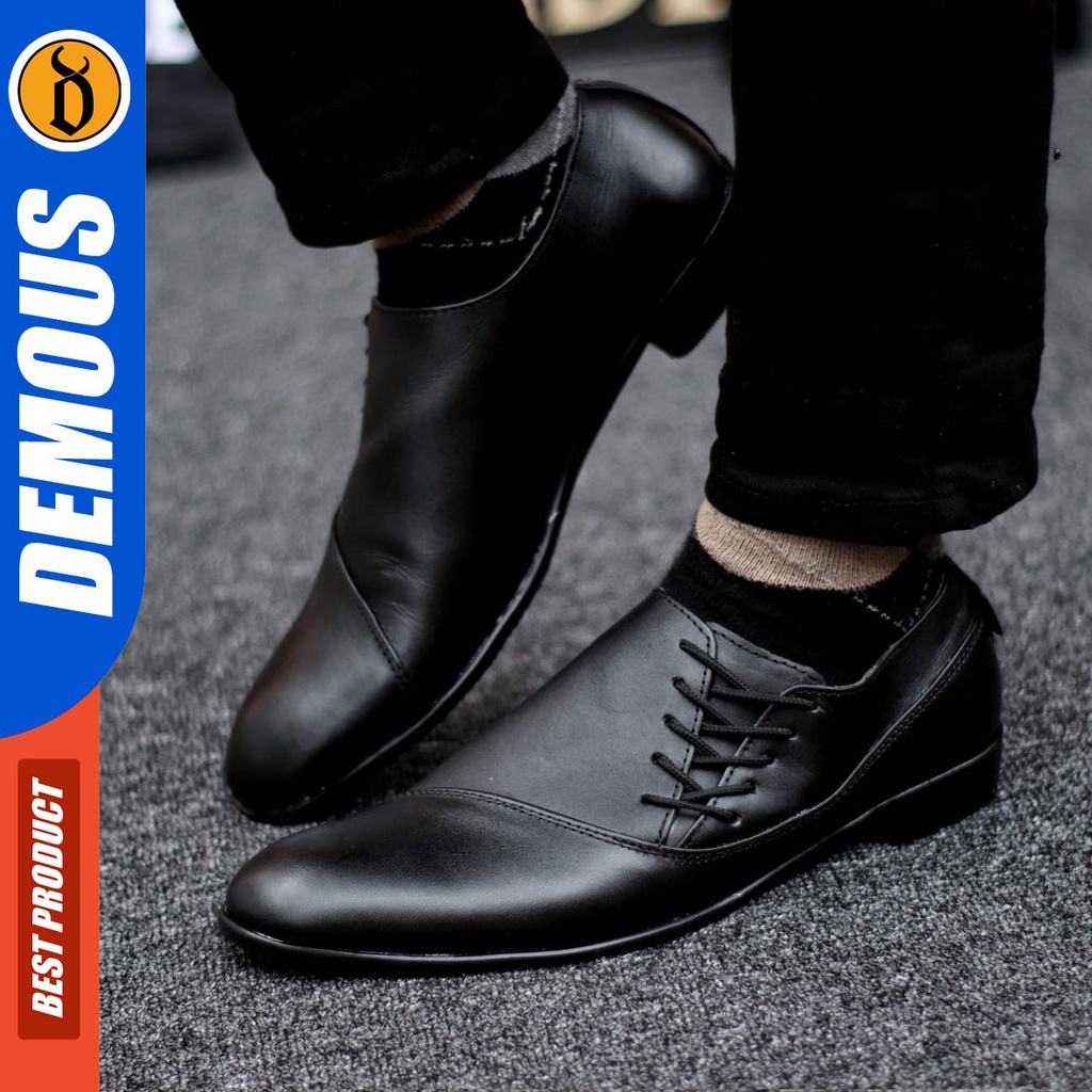 DEMOUS Megan - Sepatu Formal Pantofel Kulit Asli Kerja Pria