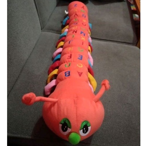 BONEKA ULAT ULIL JUMBO ORANGE HIASAN DASHBOARD KACA MOBIL SOFA LEMARI AKSESORIS MAINAN