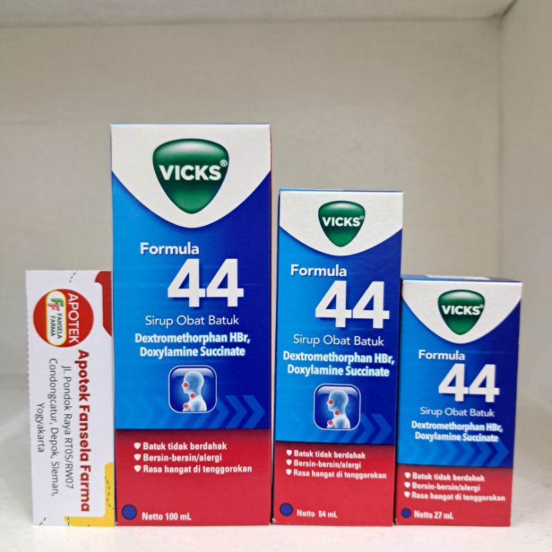 Vicks F44 Sirup Batuk Formula 44 batuk kering batuk gatal tidak berdahak