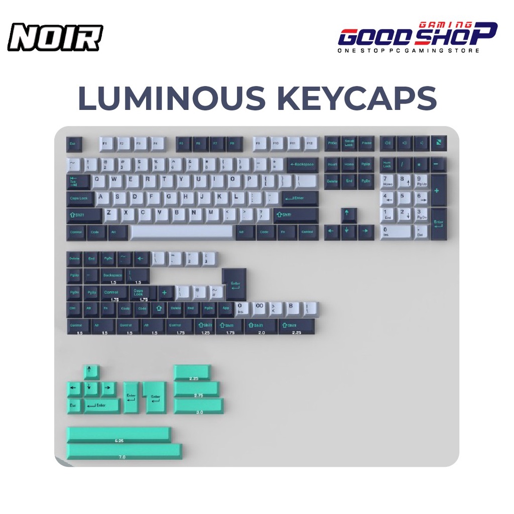 Noir Gaming Keycaps - PBT Doubleshot Cherry Profile Keycap Set