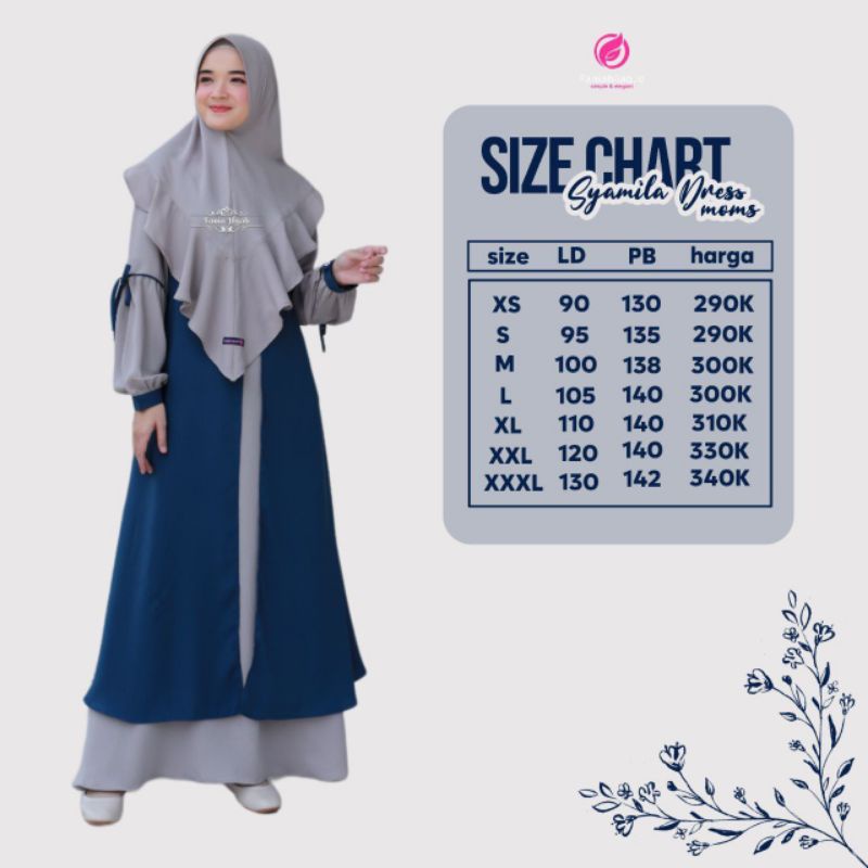 Syamila Dress Moms (Gamis Dewasa) by Fania Hijab - Sarimbit Eid 2023