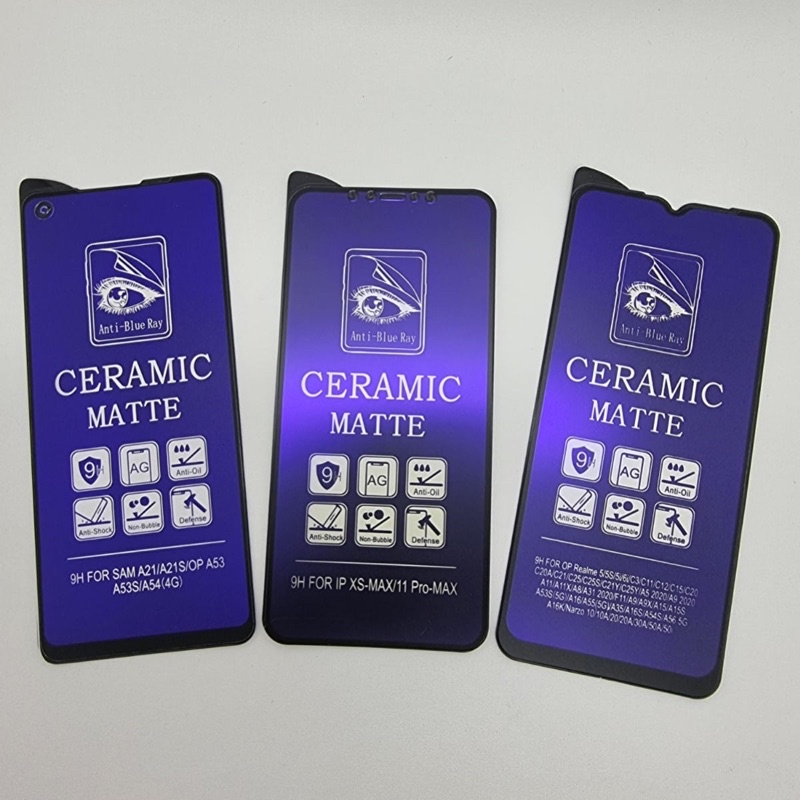 BOS - CERAMIC FILM MATTE BLUE LIGHT FULL COVER ANTI RADIASI ANTI PECAH ALL TYPE HP