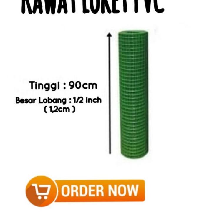 Terbaru Kawat loket pvc 1/2 inch kawat ram pvc ayakan kandang burung 1/2" x 10 meter kawat hijau ant